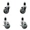 Service Caster 3.5'' Gray Poly Wheel Swivel 1-1/2'' Expanding Stem Caster Set 2 Brakes, 4PK SCC-EX20S3514-PPUB-2-TLB-2-112 - alternate 1